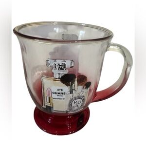 Chanel Paris Perfume Roses Make Up Glass Mug